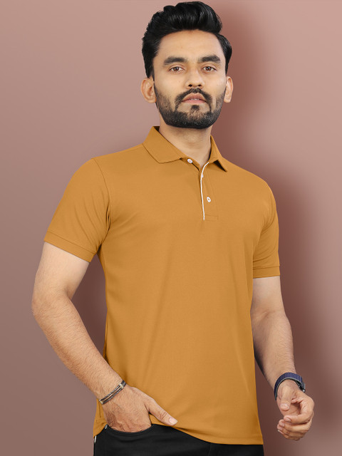 VeBNoR Men Solid Polo Collar Short Sleeves Slim Fit Casual T-shirt - Image 3