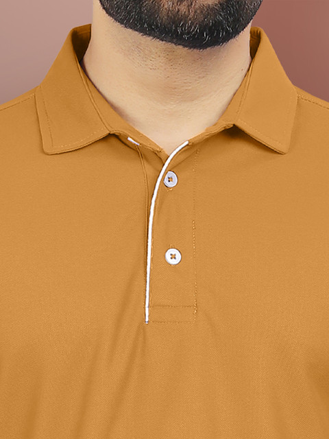 VeBNoR Men Solid Polo Collar Short Sleeves Slim Fit Casual T-shirt - Image 2