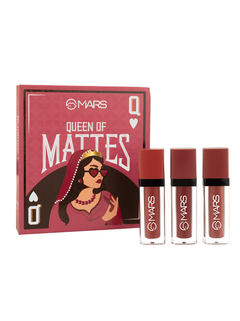 MARS Set Of 3 Queen of Mattes Long Lasting Liquid Lipstick 13.5ml - Blushed Nudes