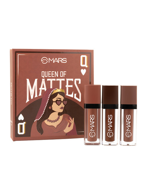 MARS Set Of 3 Queen of Mattes Long Lasting Liquid Lipstick 13.5ml - Browns
