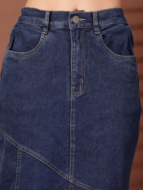 plusS Women Denim Mermaid Flared Maxi Skirts - Image 7