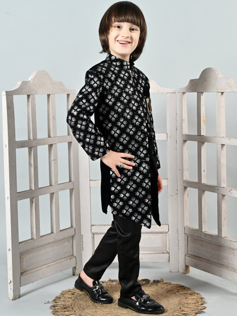 ahhaaaa Boys Embroidered Sherwani Set - Image 3