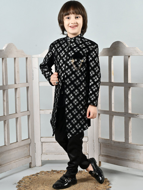 ahhaaaa Boys Embroidered Sherwani Set - Image 4