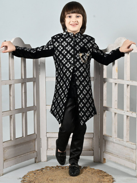ahhaaaa Boys Embroidered Sherwani Set - Image 6