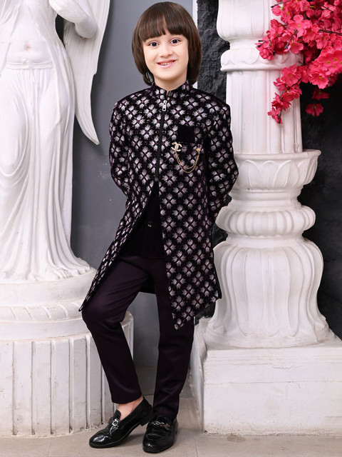 ahhaaaa Boys Embroidered Sherwani Set - Image 6