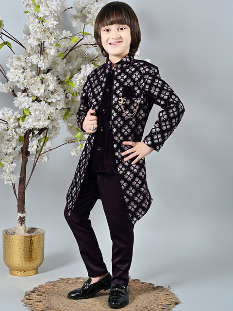 ahhaaaa Boys Embroidered Sherwani Set - Image 4