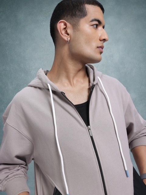 The Roadster Lifestyle Co. Colourblocked Hooded Pure Cotton Sweatshirt - Image 2