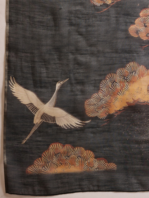 Silk Land Digital Print Floral Tissue Muga Silk Saree - Image 5