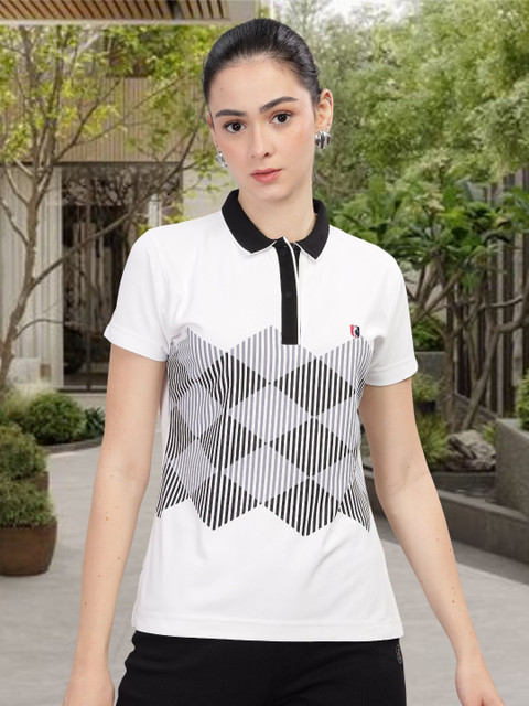 STELLERS Women Active Wear Wrinkle Free Quick Dry Collared T-shirt