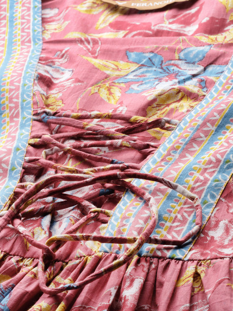 FERANOID Floral Printed Pure Cotton Peplum Top - Image 2