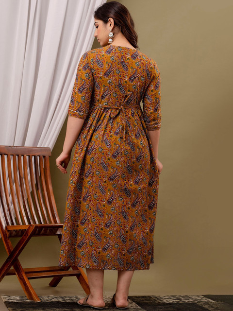 MURLI KURTI Floral Printed Round Neck Maternity Cotton Fit and Flare Dress - Image 5