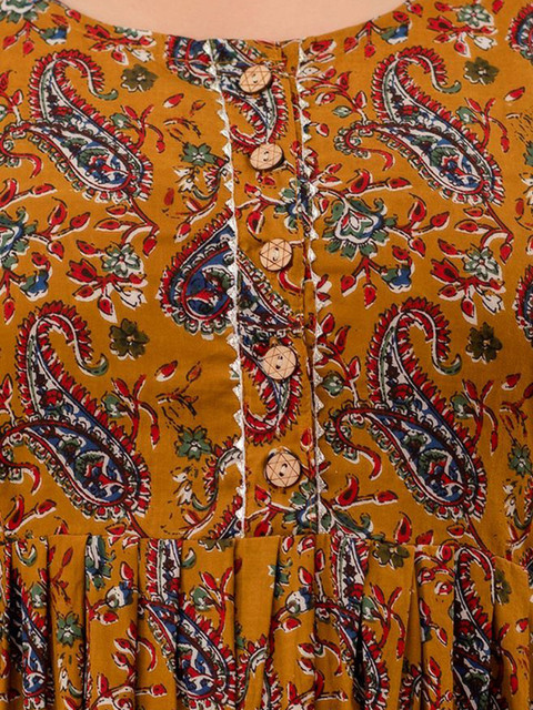 MURLI KURTI Floral Printed Round Neck Maternity Cotton Fit and Flare Dress - Image 2