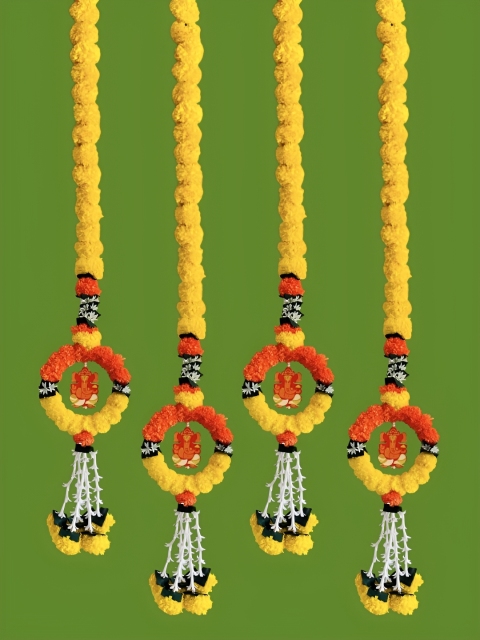 TORNORY 4-Pcs Yellow & Red Floral Wall Hanging Garlands - Image 6