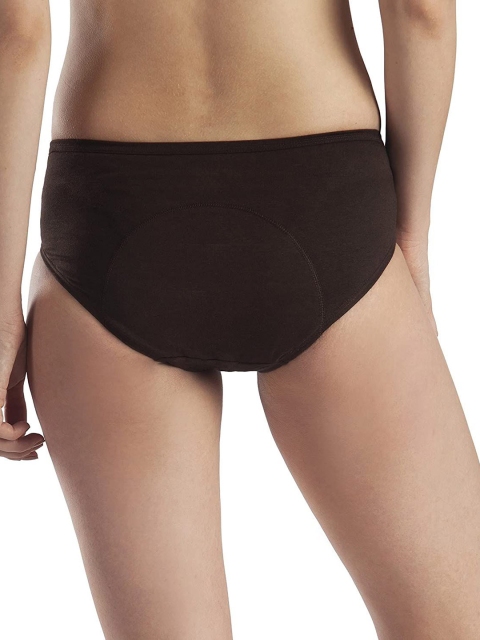 LAVOS Mid-Rise Leak Proof & Cotton Reusable Period Briefs LAVOS1005BROWN-S - Image 3