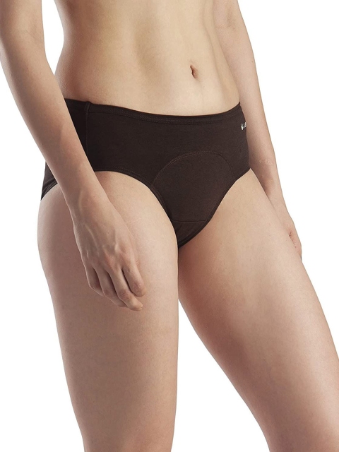 LAVOS Mid-Rise Leak Proof & Cotton Reusable Period Briefs LAVOS1005BROWN-S - Image 2