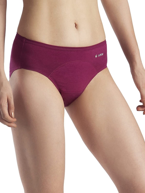 LAVOS Mid-Rise Leak Proof & Cotton Reusable Period Briefs LAVOS1005PLUM-S - Image 2