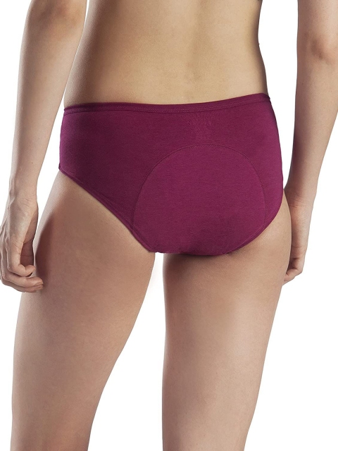 LAVOS Mid-Rise Leak Proof & Cotton Reusable Period Briefs LAVOS1005PLUM-S - Image 3