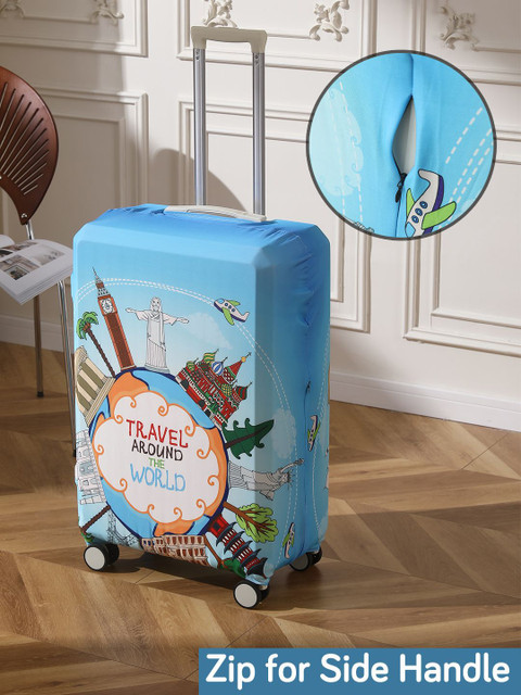 HOKIPO Blue Printed Scratch Resistant Bag Cover - Image 4