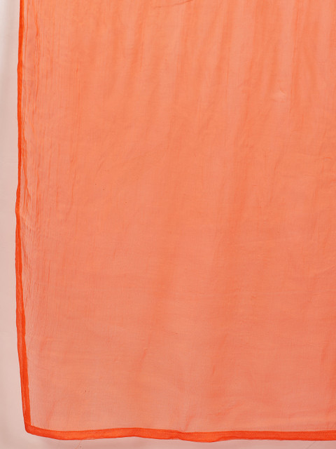 Sangria Women Floral Striped Pure Cotton Kurta with Palazzos & Dupatta - Image 5