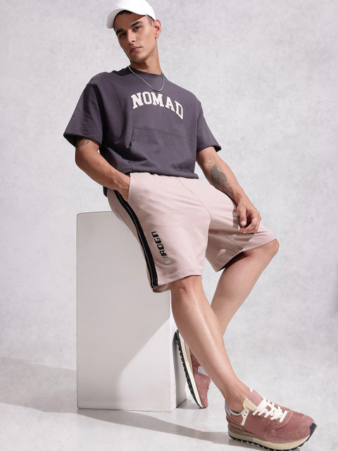 WROGN Men Side Striped Loose Fit Pure Cotton Shorts - Image 5
