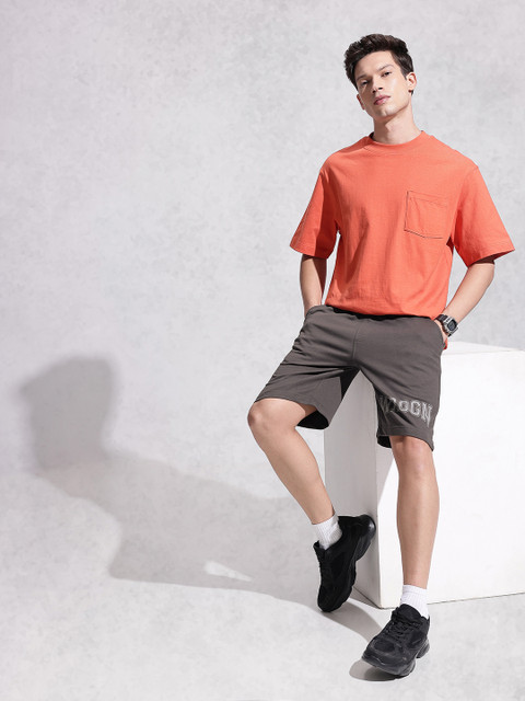 WROGN Men Pure Cotton Brand Logo Printed Shorts - Image 5