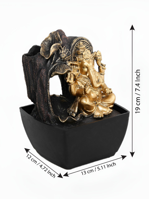 VIVARS CRAFT Black Lord Ganesha Water Fountains With Led Lights - Image 2