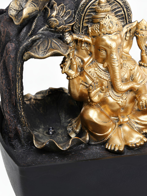 VIVARS CRAFT Black Lord Ganesha Water Fountains With Led Lights - Image 6