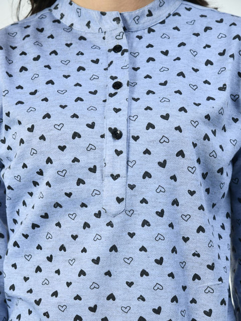 BAESD Printed Mandarin Collar Pure Wool Tunic With Trouser - Image 2