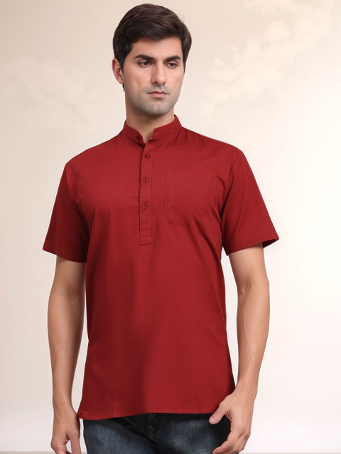 Moda Rapido Mandarin Collar Pure Cotton Straight Kurta
