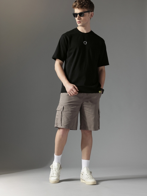 FCUK Typography Printed Drop-Shoulder Sleeves Pure Cotton Relaxed Fit T-shirt