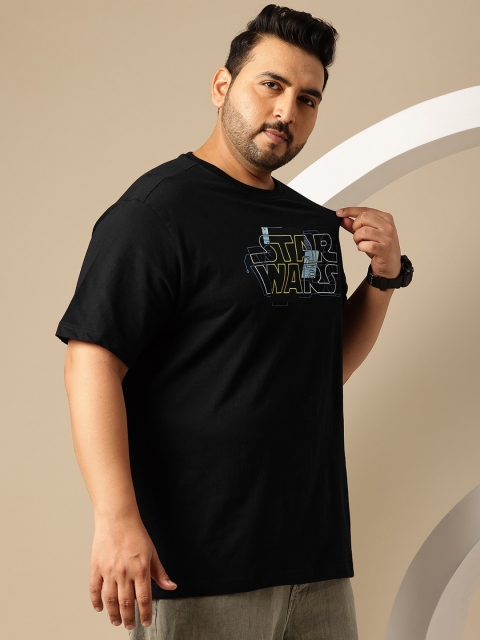 Sztori Plus Size Printed Pure Cotton Drop-Shoulder Sleeves T-shirt - Image 4