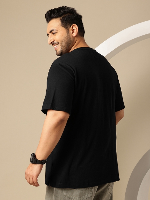 Sztori Plus Size Printed Pure Cotton Drop-Shoulder Sleeves T-shirt - Image 5