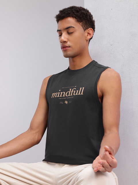 HRX by Hrithik Roshan Printed Pure Cotton Yoga T-shirt