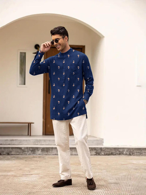Anouk Men Bandhani Embroidered Thread Work Kurta - Image 4