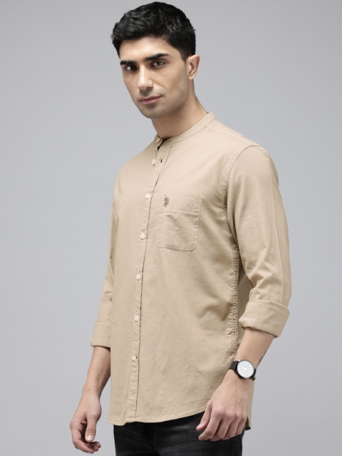 U.S. Polo Assn. Denim Co. Pure Cotton Band Collar Casual Shirt - Image 4
