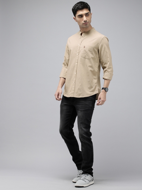 U.S. Polo Assn. Denim Co. Pure Cotton Band Collar Casual Shirt - Image 6