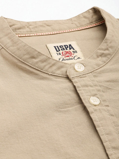 U.S. Polo Assn. Denim Co. Pure Cotton Band Collar Casual Shirt - Image 2