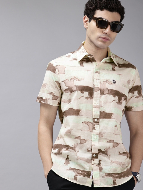 U.S. Polo Assn. Pure Cotton Tailored Fit Printed Casual Shirt