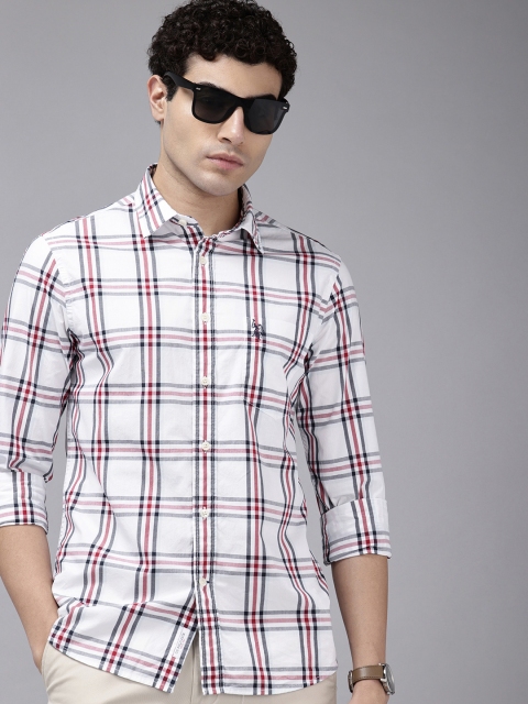U.S. Polo Assn. Tailored Fit Checked Pure Cotton Casual Shirt