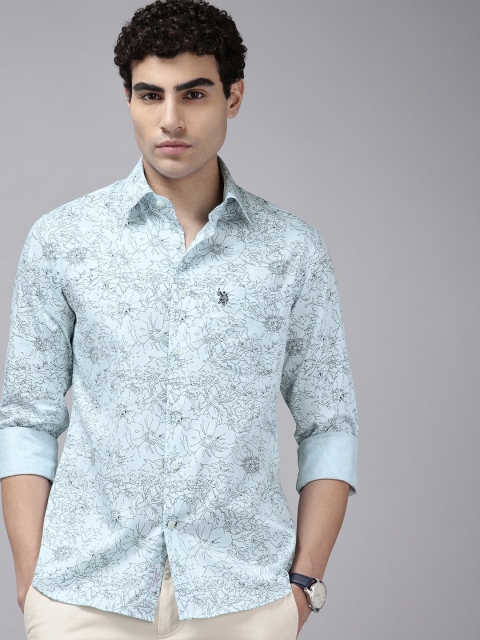 U.S. Polo Assn. Tailored Fit Floral Printed Pure Cotton Casual Shirt