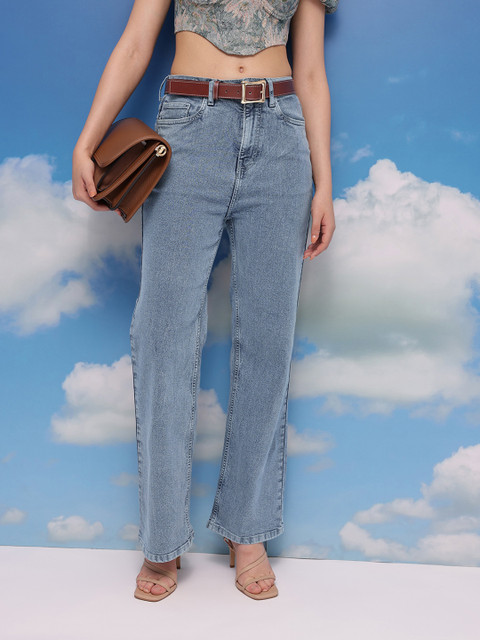 CORSICA Women Straight Fit Mid-Rise Stretchable Jeans