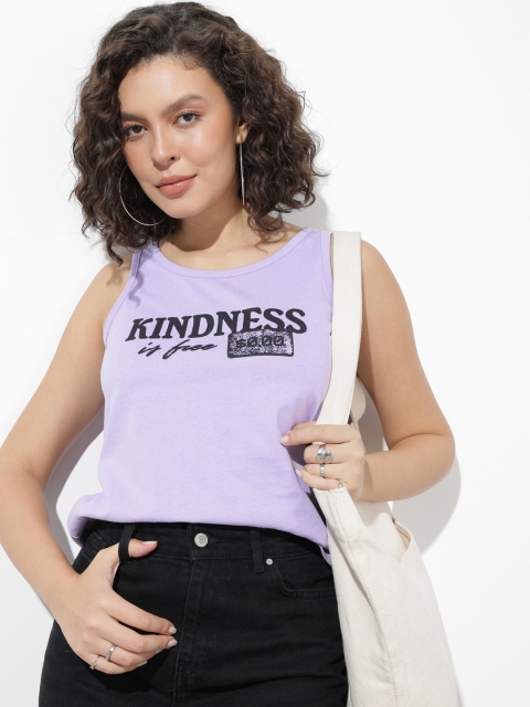 The Roadster Life Co. Typography Printed Sleeveless T-shirt
