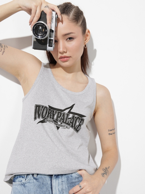 The Roadster Life Co. Typography Printed Sleeveless T-shirt