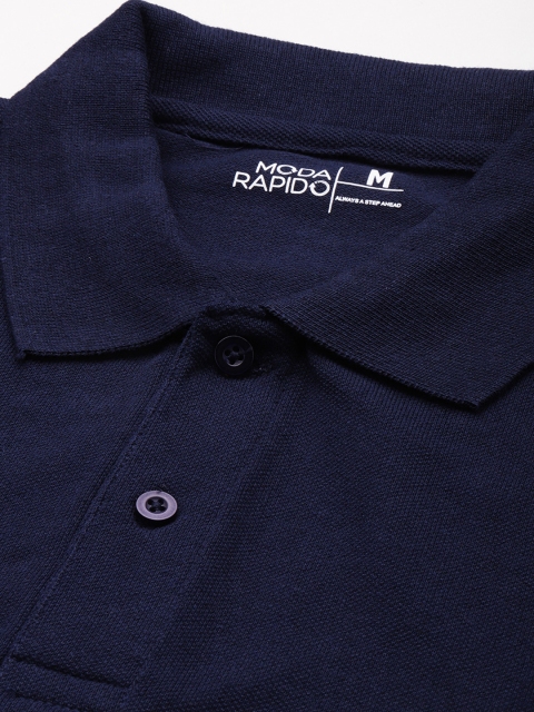 Moda Rapido Men Solid Polo Collar T-shirt - Image 2
