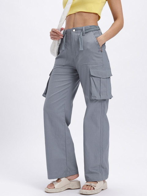 glitchez Women Twill Weave Straight Fit Cargos