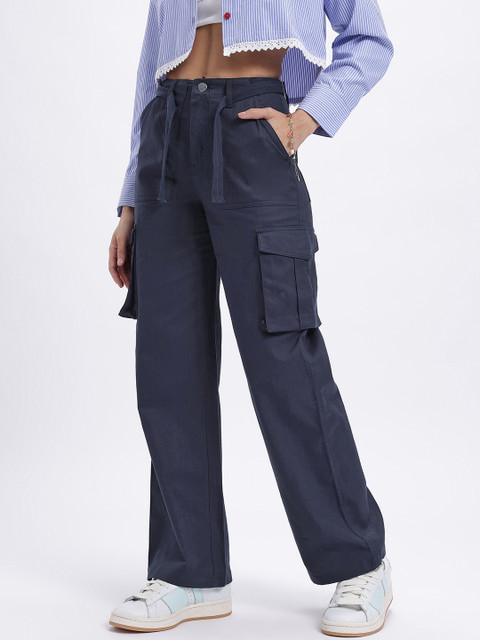 glitchez Women Twill Weave Straight Fit Cargos