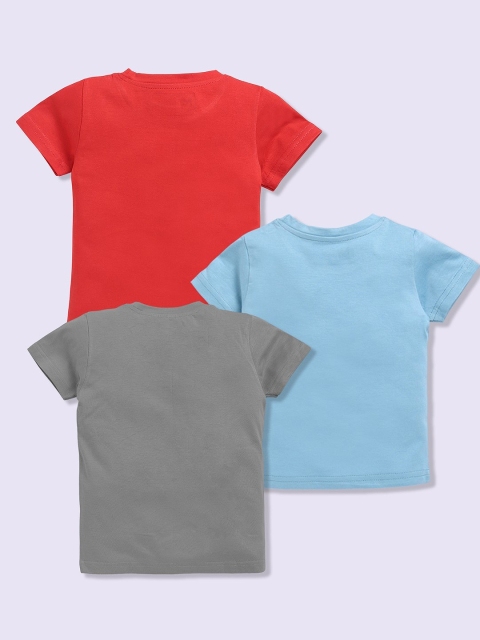 YK X Minute Mirth Boys Set of 3 Assorted Printed Pure Cotton T-shirts - Image 2