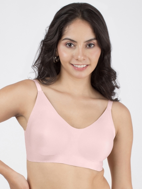 Dressberry Lightly Padded Invisi-Fit Elastic-Free Bottom Band Seamless Bonded Bra