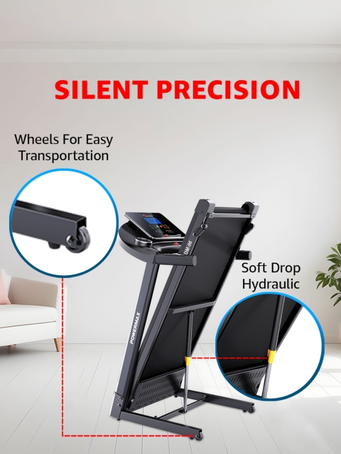 PowerMax Fitness TDM-96 Motorised Foldable Treadmill for Home Gym 4HP Peak DC Motor - Image 6