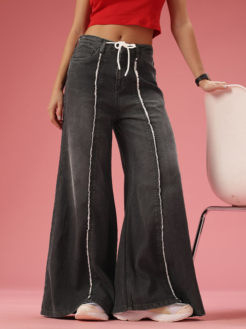 DressBerry Women Straight Fit High-Rise Light Fade Stretchable Jeans